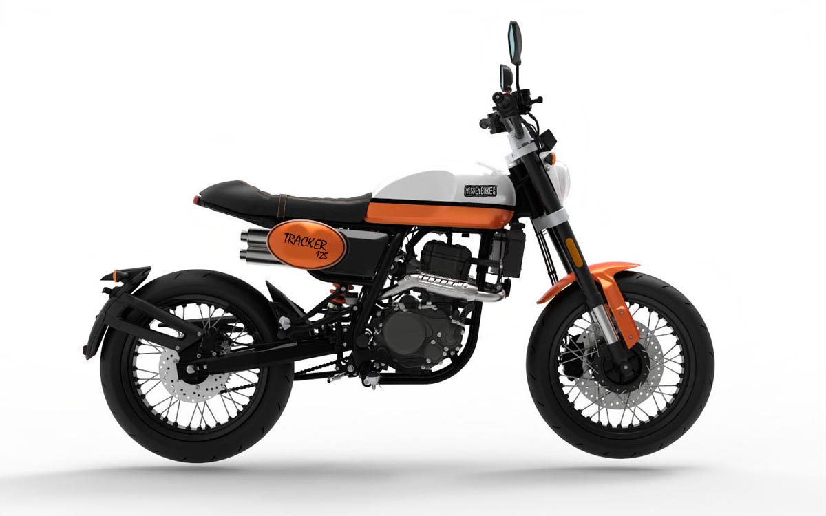 Monkey Bike Tracker, color blanco y naranja